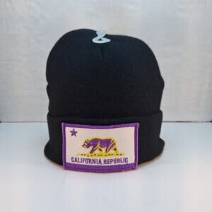 California Republic Skull Cap Hat Adult Winter Black Beanie